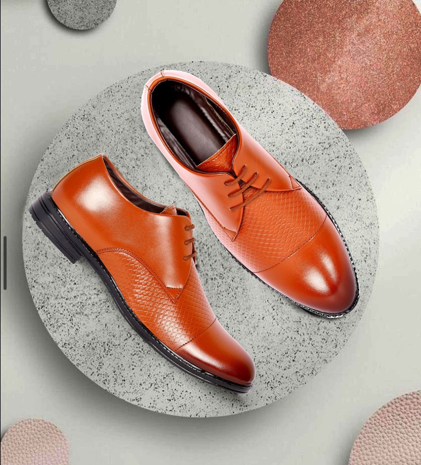 Orange cheap formal shoes