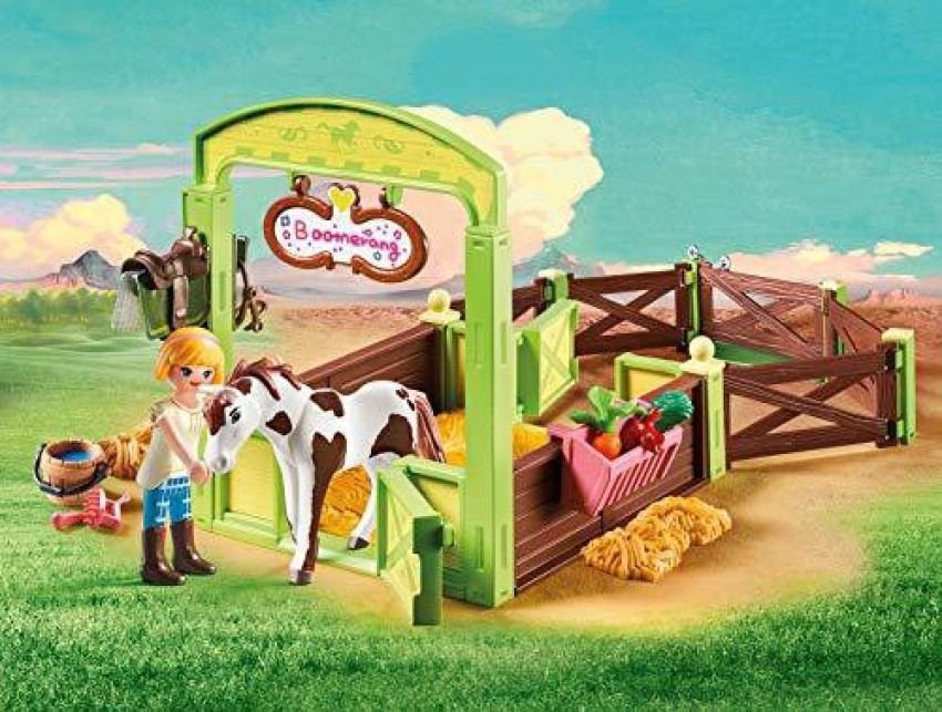  Playmobil DreamWorks Spirit Lucky & Spirit with Horse Stall  Playset : Toys & Games
