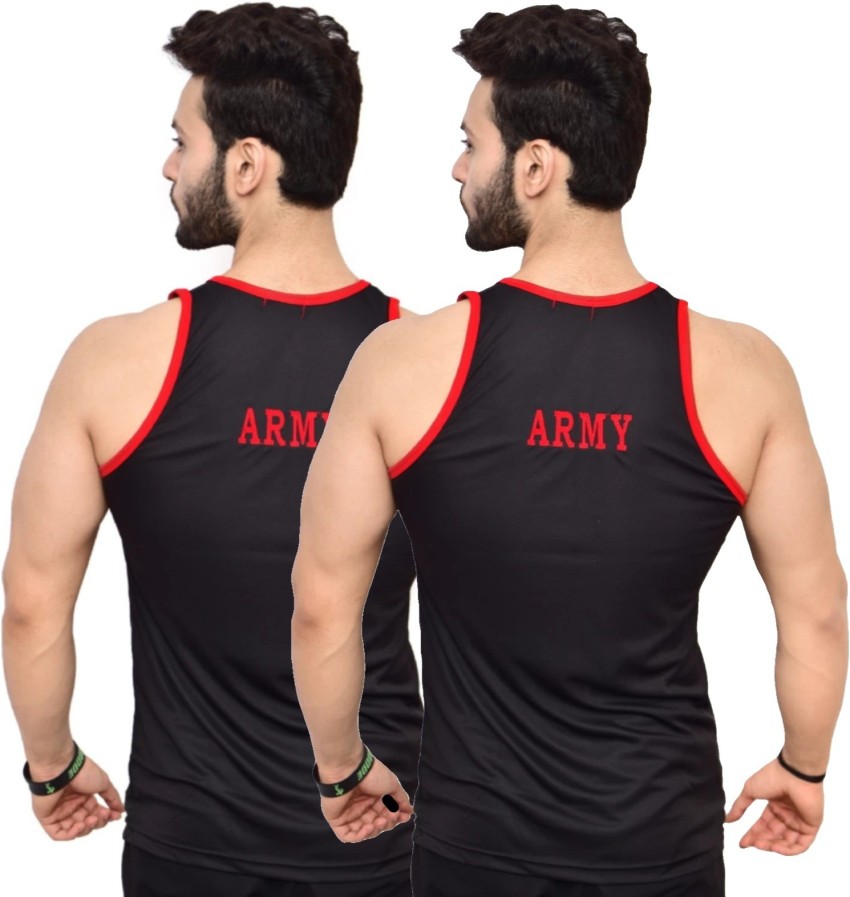  Men Active Black Gym Vest Sando Baniyan Pack Of 2 / Comfy Men  Vest