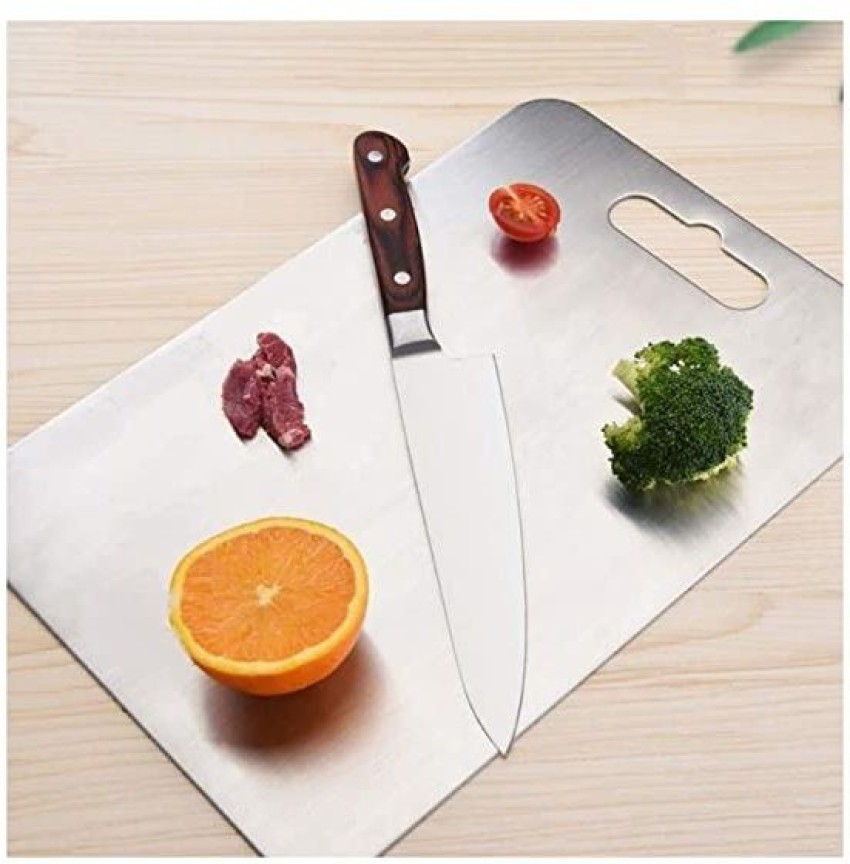 New Extra Large Stainless Steel 304 Fruit Chopping Cutting Board, Kitchen  Metal Chopping Board for Vegetables Breads and Meats, Heavy Duty Safe