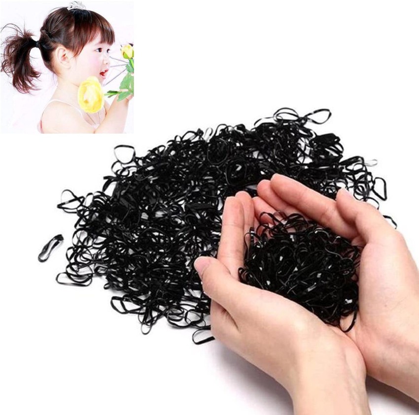Pack Of 1000 Mini Rubber Bands Soft Elastic Bands For Hairstyle, Black