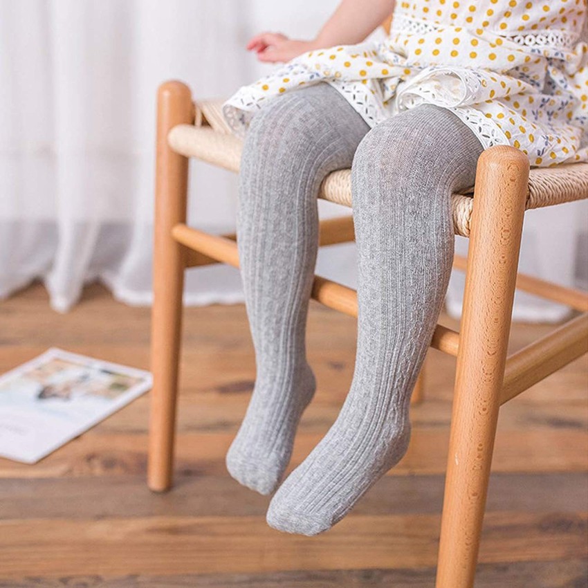 S-L Pure Color Leggings For Teen Girls Children Knitting Cropped