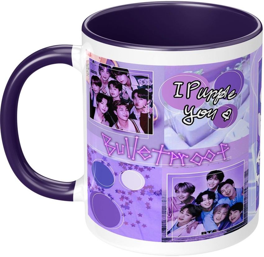Purplebees BTS 10th Anniversary Signature Mug | Best for Gift for BTS Army  | BTS Photo Printed | Ceramic Coffee Mug