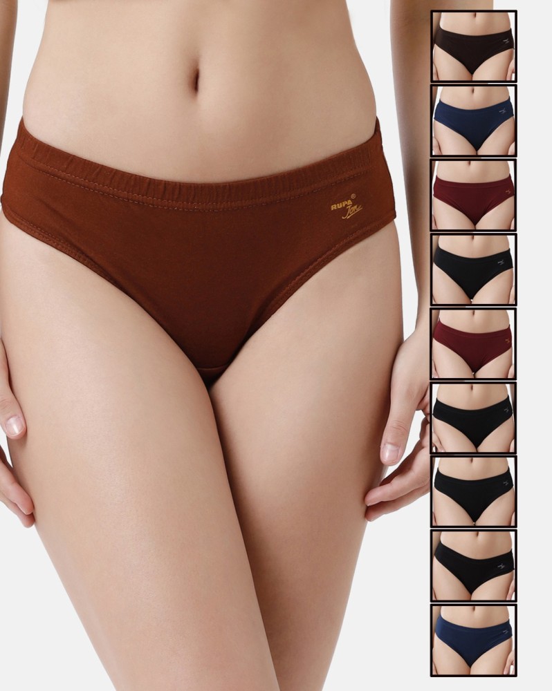 JIL X Ladies Panties Briefs Underwear 100% Pure Cotton Plain Innerwear for  Women - 3 Pc's Combo