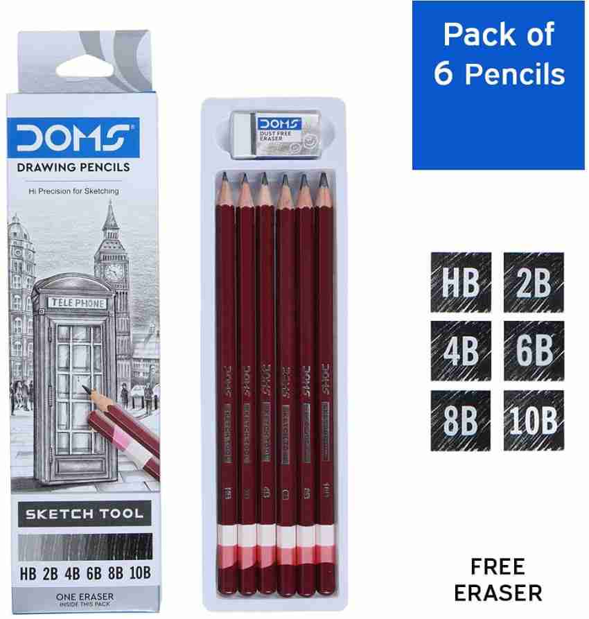 Definite ARTLINE 6Pc Sketch Pencils + 6Pc Blending Stumps +  FABER CASTELL 6Pc Drawing Pencil 