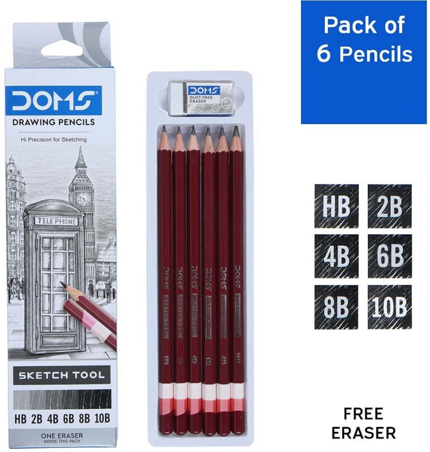 MONO J Drawing Pencil Set, 6-Pack