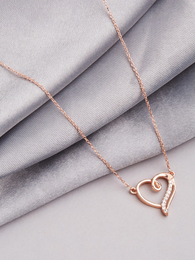 Gold necklace with hot sale heart pendant price