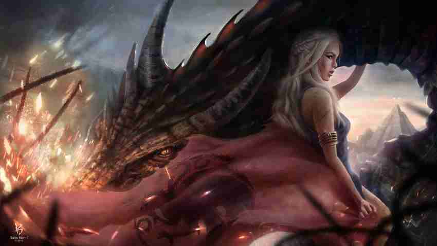daenerys targaryen dragon wallpaper