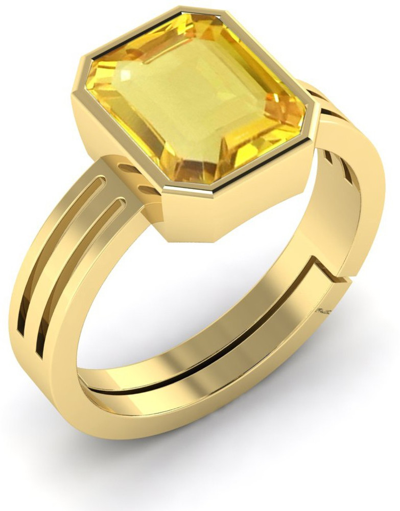 LMDLACHAMA 8.00 Ratti Natural Yellow Sapphire Gemstone Adjustable Ring Women Men Metal Gold Plated Ring Price in India Buy LMDLACHAMA 8.00 Ratti Natural Yellow Sapphire Gemstone Adjustable Ring Women