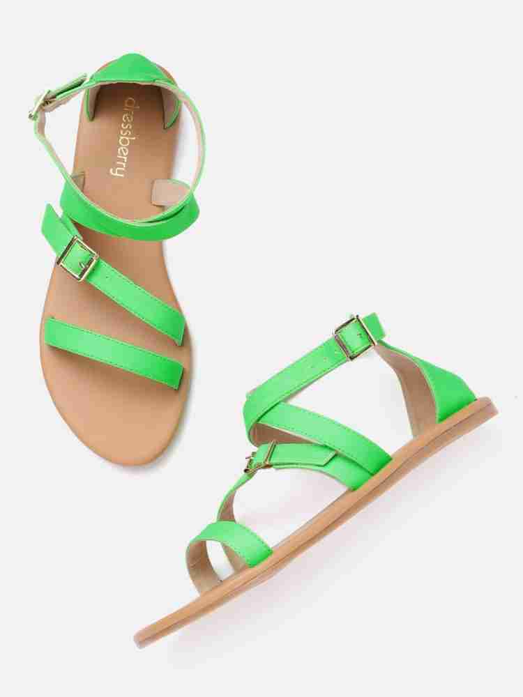 Ladies green online sandals