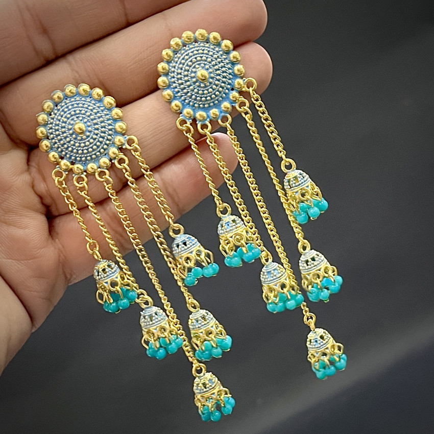 Flipkart Buy TANLOOMS Beautiful Latkan Style Party Earrings Chain Alloy Drops Danglers Online at Best Prices in India