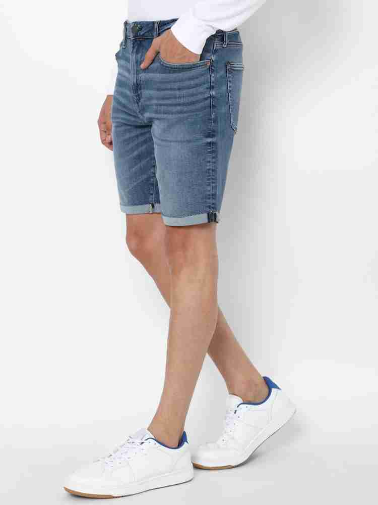 American Eagle Outfitters Solid Men Blue Denim Shorts - Buy American Eagle  Outfitters Solid Men Blue Denim Shorts Online at Best Prices in India