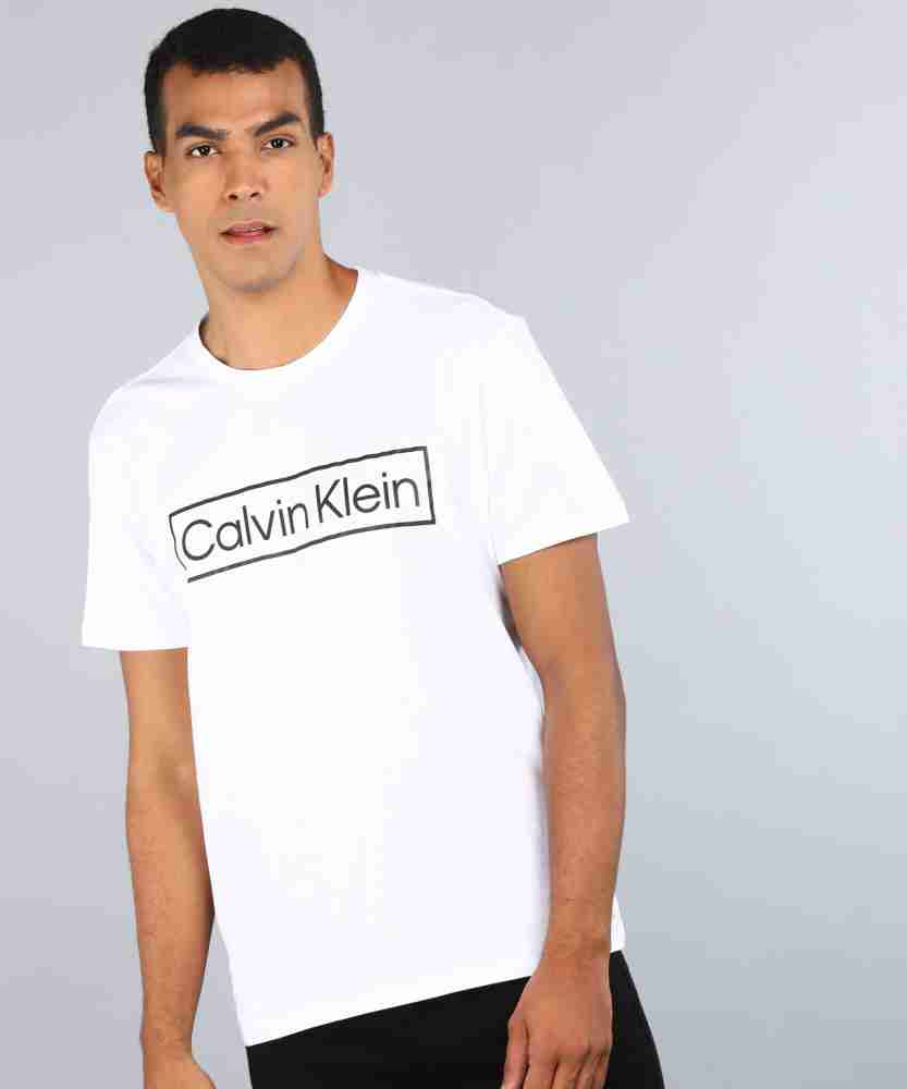 Calvin Klein Jeans Printed Men Round Neck White T-Shirt - Buy Calvin Klein  Jeans Printed Men Round Neck White T-Shirt Online at Best Prices in India