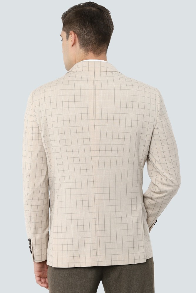 Buy Louis Philippe Louis Philippe Men Woolen Checked Single-Breasted  Tailored Tweeds Formal Blazer at Redfynd