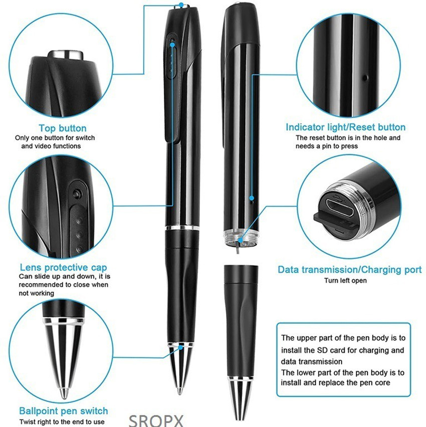 SROPX 4k Pen Camera 1920px 1080px HD Video Audio Recorder Mini
