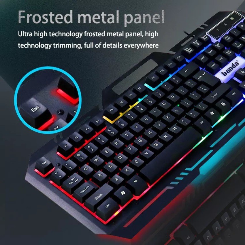 RPM Euro Games Gaming Keyboard Wired | 87 Keys Space Saving Design |  Membrane Keyboard with Mechanical Feel | LED Backlit & Spill Proof Design