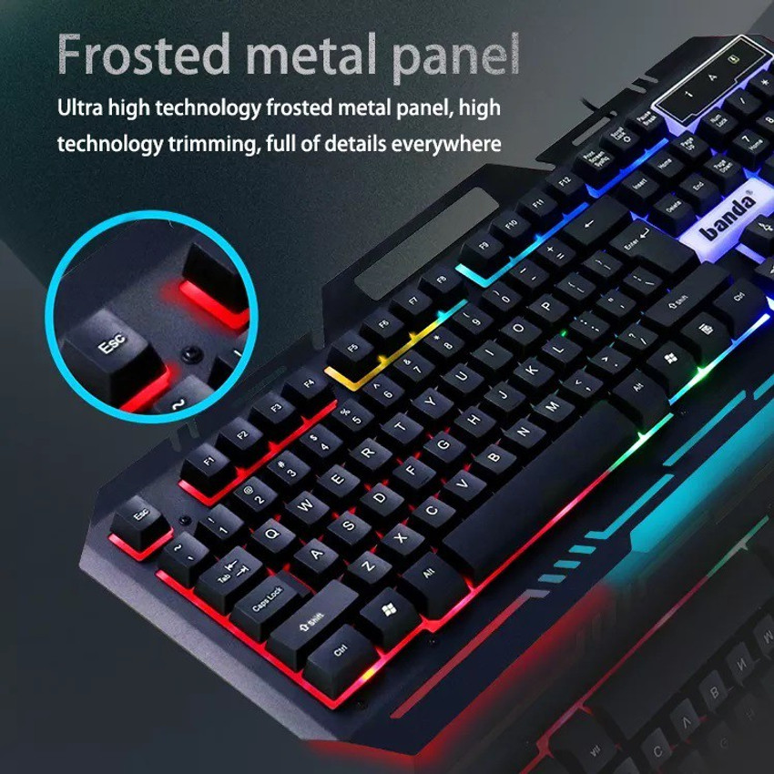 RPM Euro Games Gaming Keyboard Wired | 87 Keys Space Saving Design |  Membrane Keyboard with Mechanical Feel | LED Backlit & Spill Proof Design