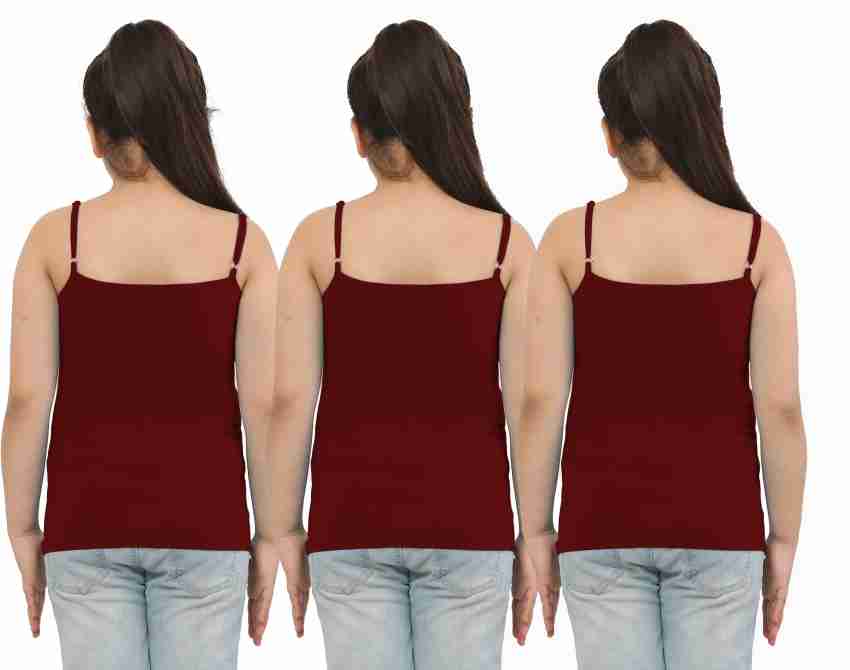 Suit Slips for Women, Maroon Color Women's Wear, Long Indian Cami