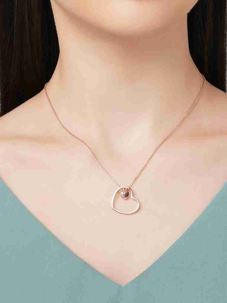 Buy Anushka Sharma Rose Gold Love Heart Pendant with Link Chain for Women  Online in India