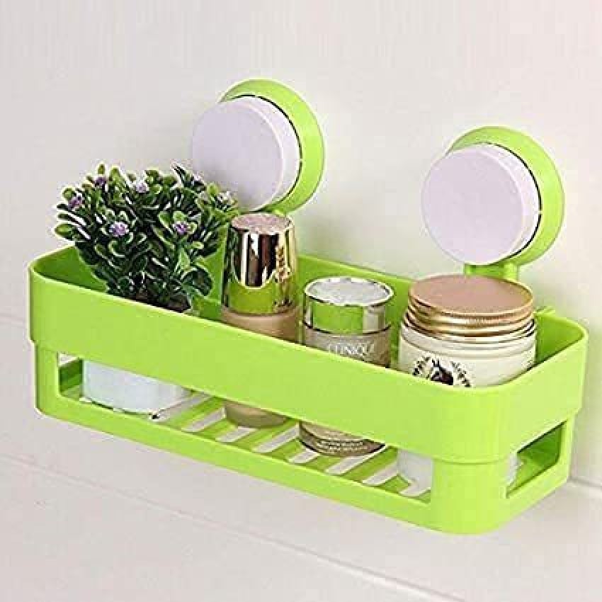 1pc Bathroom Storage Cabinet Shelf Suction Cup Wall-mounted
