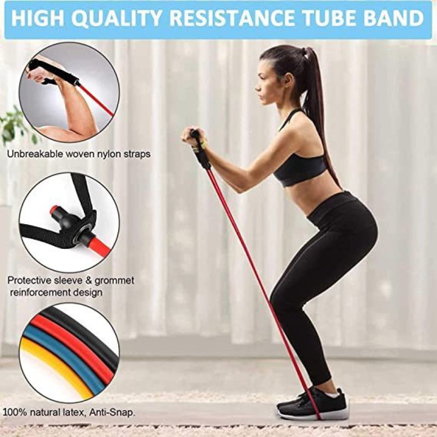 BQH Resistance Bands with Handles Yoga Pull Rope Elastic Fitness