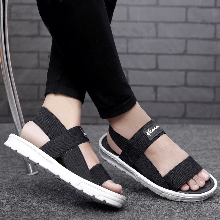 Kraasa Men Black Sandals Buy Kraasa Men Black Sandals Online at