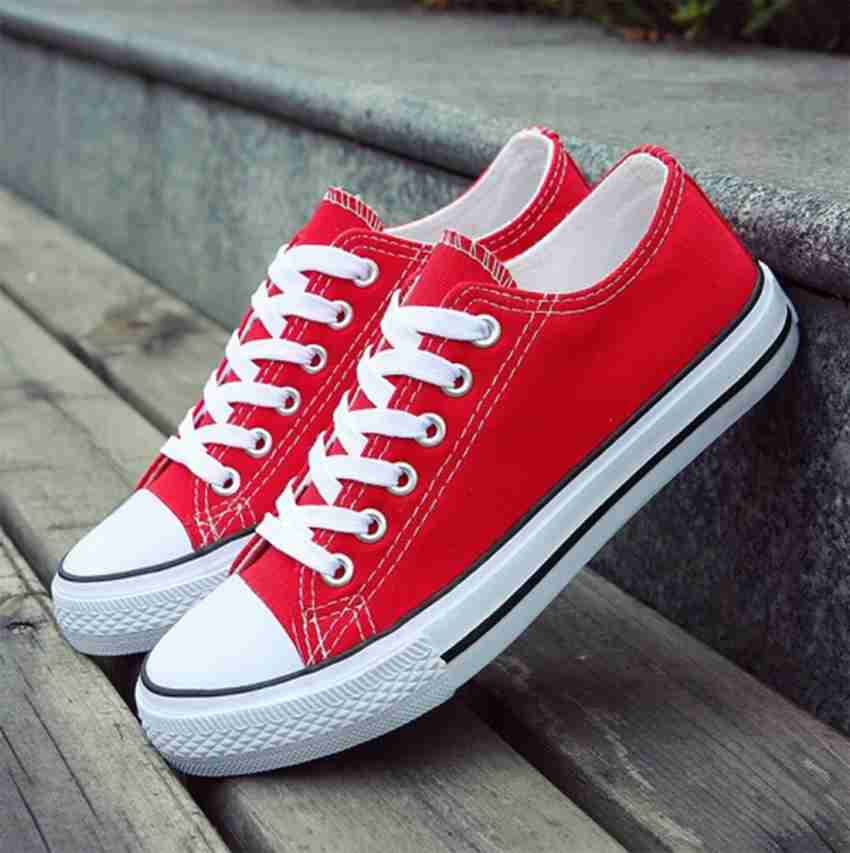 Canvas shoes red colour shop