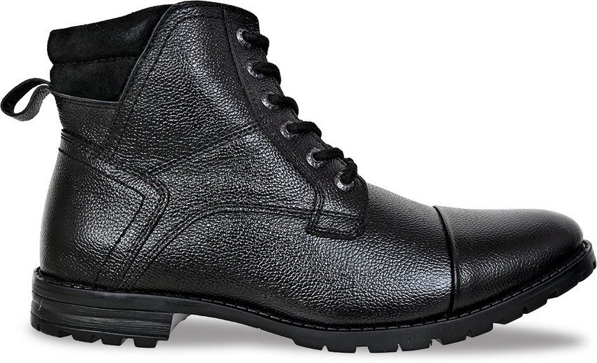 KICKSFIRE Genuine Leather For Men Stylish Long Ankle Chain Buckle Grain Leather Mens Shoe Boots For Men KICKSFIRE Genuine Leather For Men Stylish Long Ankle Chain Buckle Grain Leather Mens Shoe Boots For Men