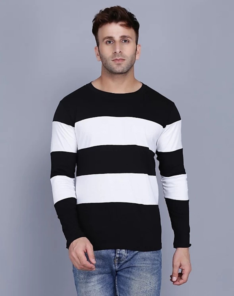 black and white striped t shirt flipkart