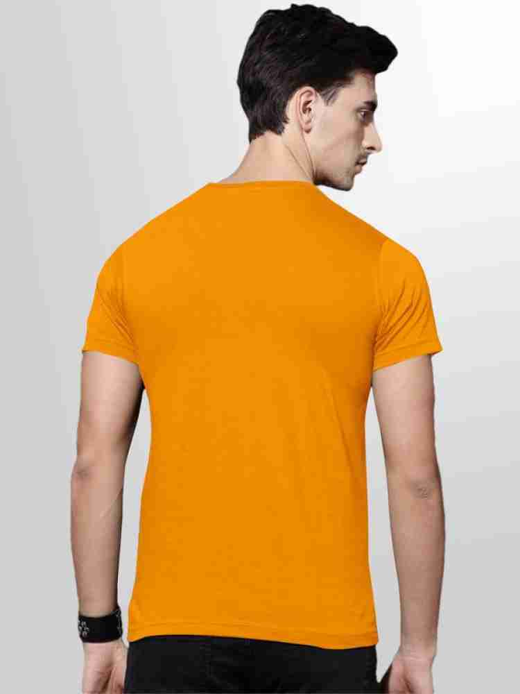 Buy Meghli Fashion Men Orange, Yellow Solid Cotton Blend Pack Of 2