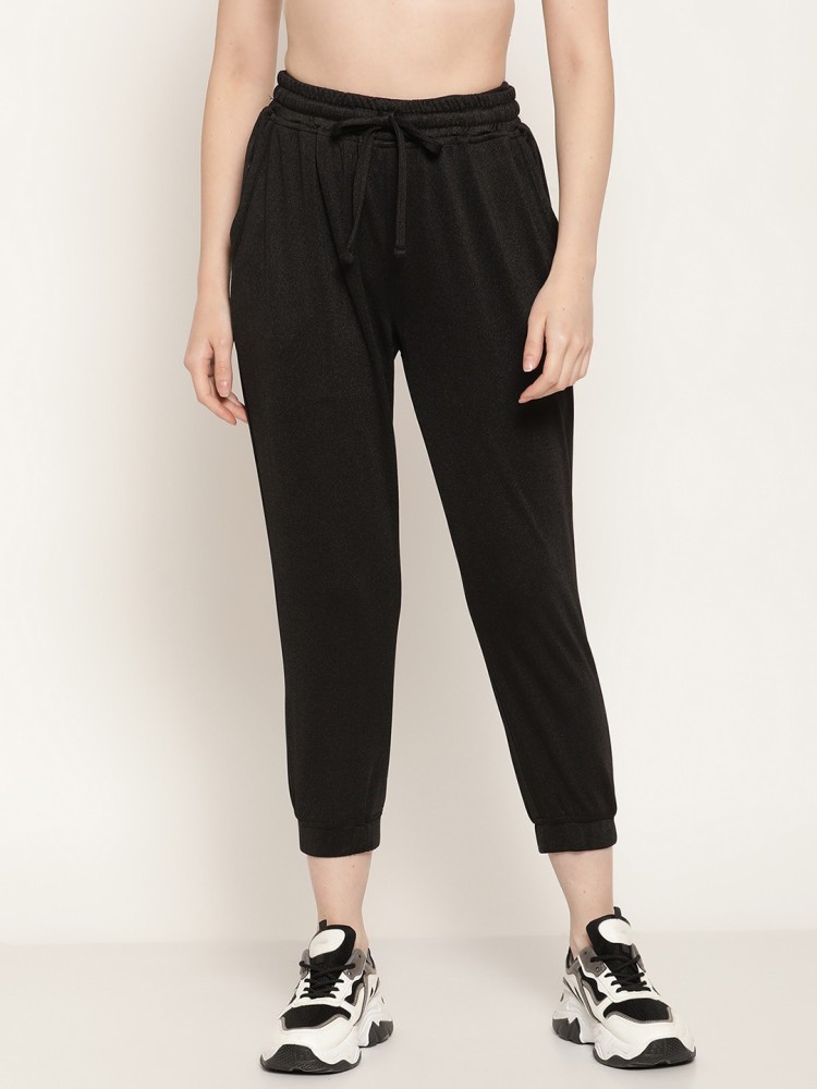 A&k Solid Women Black Track Pants - Buy A&k Solid Women Black