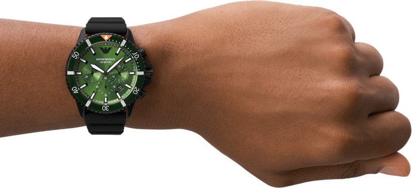 Armani green strap watch outlet
