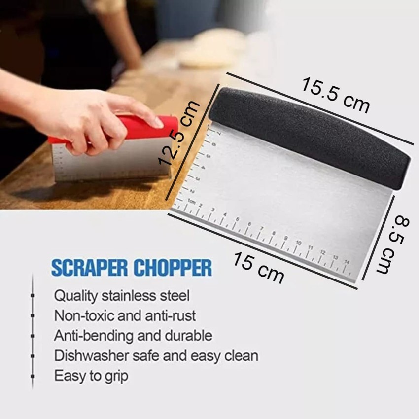 Dough Scraper Stainless Steel Pastry Dough Cutter Semicircular Bench  Scraper Cake Bread Pizza Dough Cutter Chopper Baking Tools