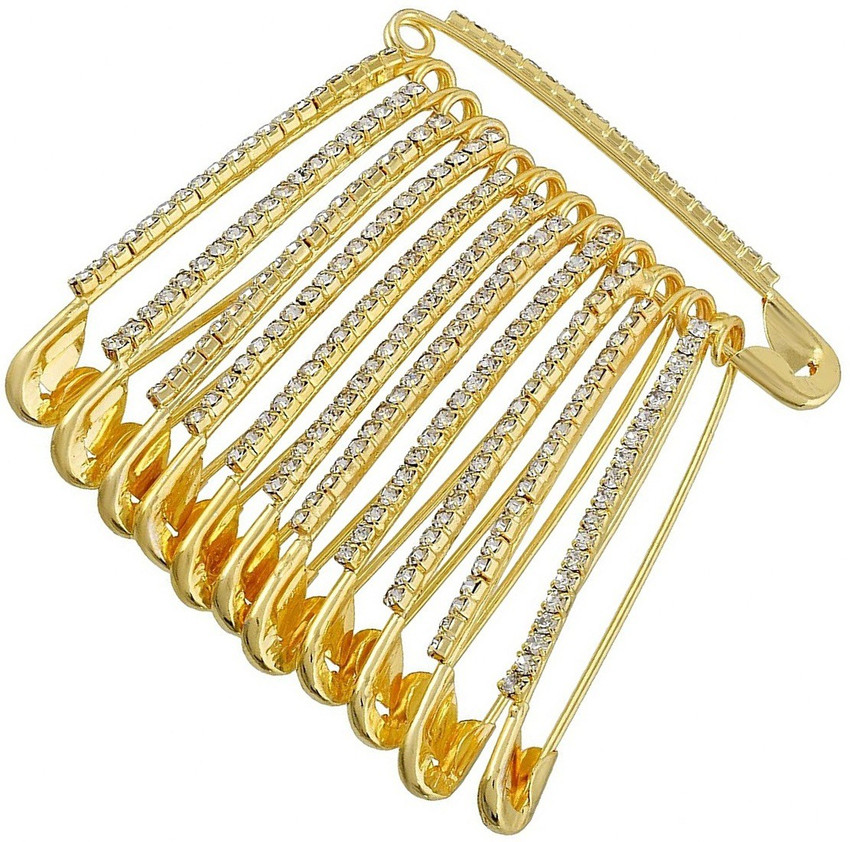 THANU S CRAFT Golden Stone Safety Saree Pins big size new design Brooch Hijab Pins for Women Brooch Price in India Buy THANU S CRAFT Golden Stone Safety Saree Pins big size new