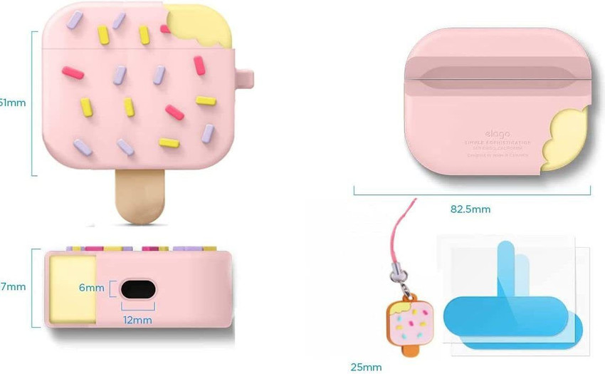 KHR Back Cover for Apple AirPods Pro Cute Icecream Character
