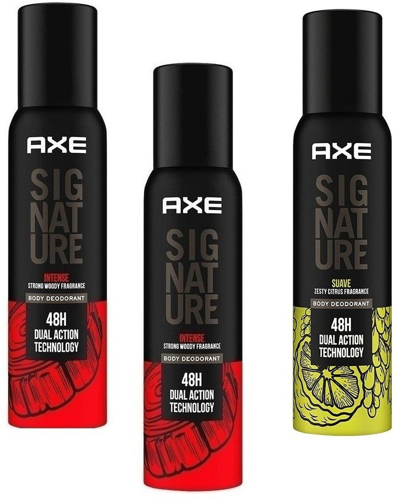 AXE SIGNATURE 2 INTENSE 1 SUAVE PERFUME BODY SPRAY EACH 122ML