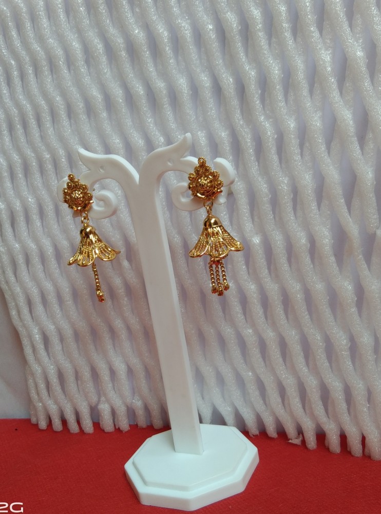 Real Diamonds Daily Wear Ladies Yellow Gold Diamond Earrings 2g 14 Kt
