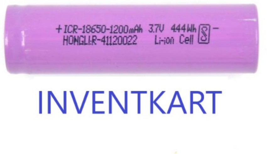 INVENTKART 18650 1200maH Lithium Ion Battery Hongli – 0.5C Rating – 200  cycle Power Supply Electronic Hobby Kit Price in India - Buy INVENTKART 18650  1200maH Lithium Ion Battery Hongli – 0.5C