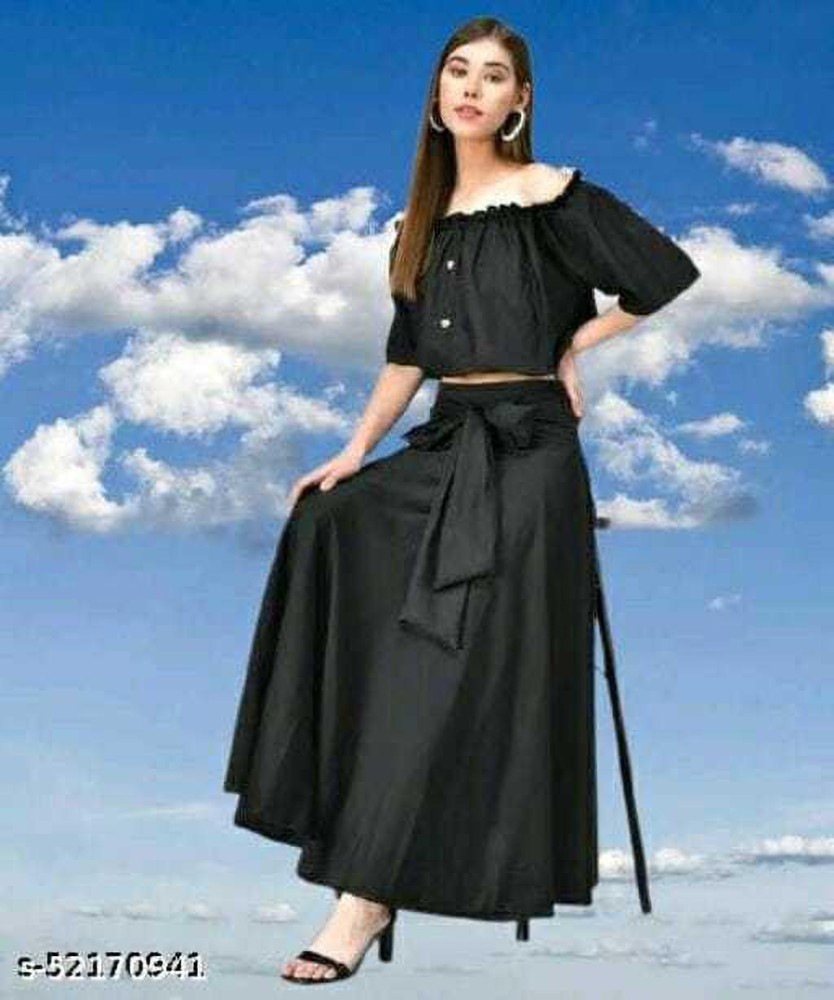 Crop top and shop skirt set flipkart