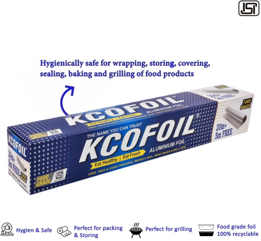 Kcofoil 72M Aluminium Silver Kitchen Foil Roll Paper Aluminium Foil : Buy  Online at Best Price in KSA - Souq is now : Health