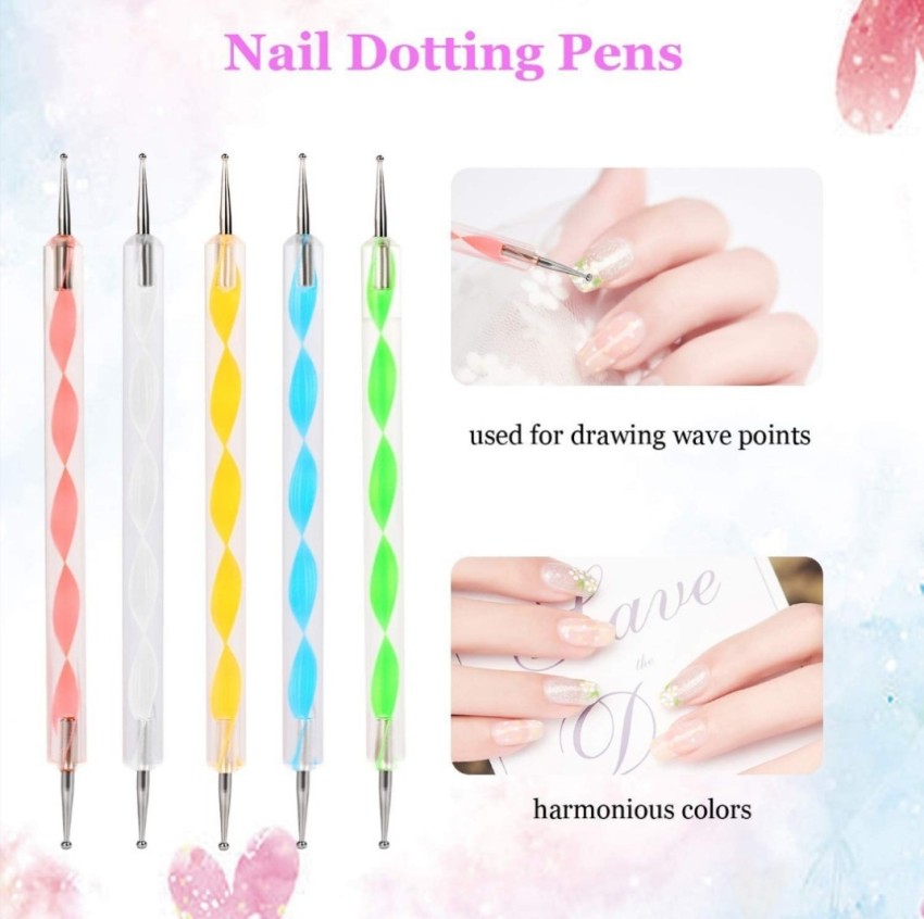 Nail Pen Designer, Stamp Nail Art Tool with 15Pcs Nail Painting Brushes, Nail  Dotting Tool – WoodArtSupply