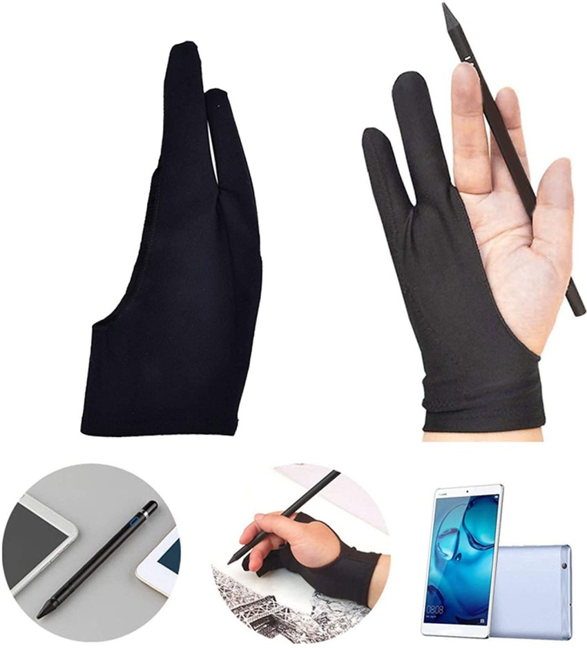 Artists Gloves - Palm Rejection Gloves with One Finger for Paper Sketching, iPad, Graphics Drawing Tablet, Suitable for Left and Right Hand, Size: One