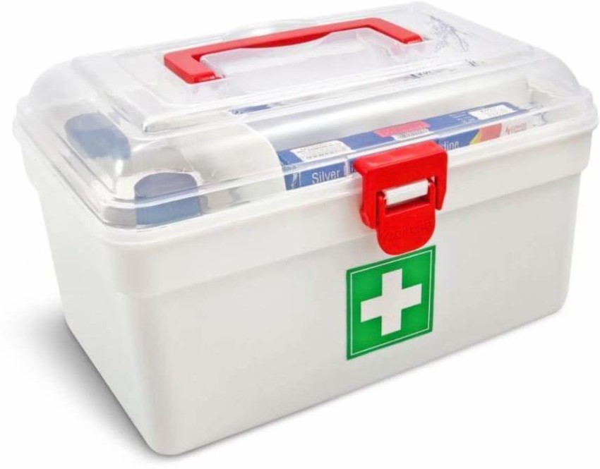 1pc Double Layer Medicine Storage Box Portable First Aid Case With