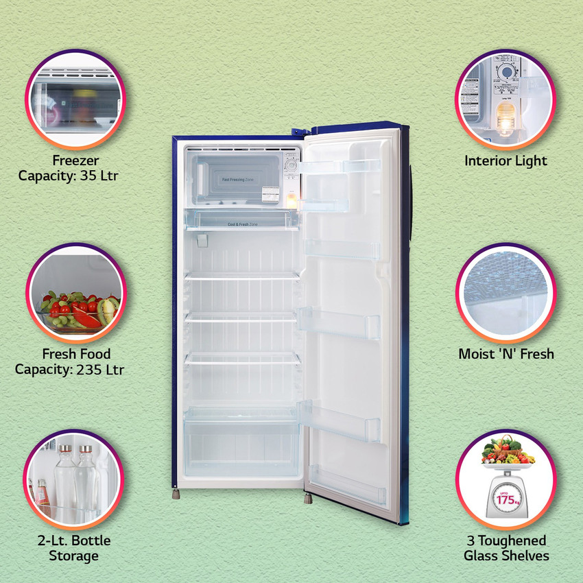 Lg 270 ltr refrigerator best sale 4 star price