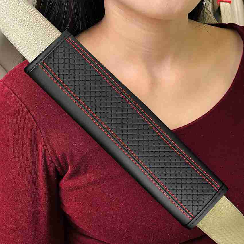 BAGILO Car Seat Belt Shoulder Pad Cover Car Safety Belt Pad(Red