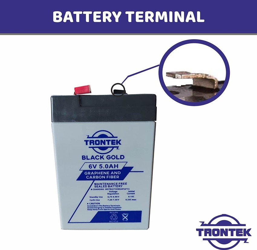 Amptek 6V 4.5Ah Rechargeable Sealed Lead Acid Battery : :  Electronics