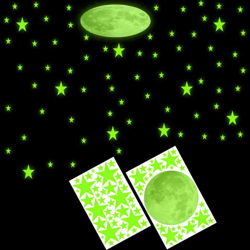 Glow in the Dark STARS extra Large Stickers Peel and Stick Decals 