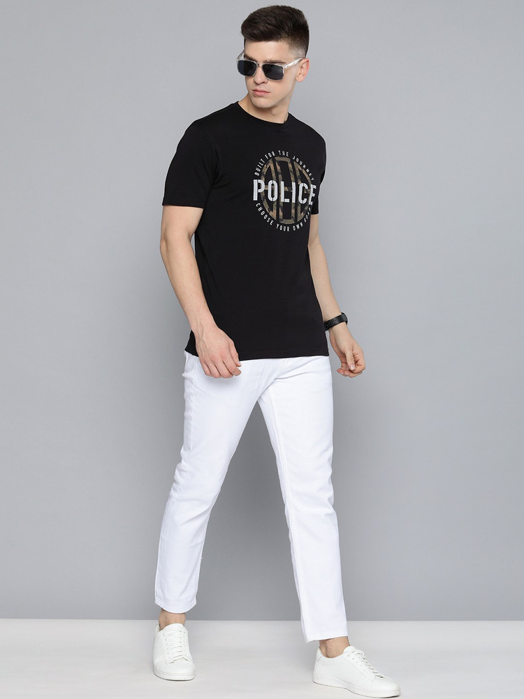 883 Police Typography Men Round Neck Black T Shirt Buy 883
