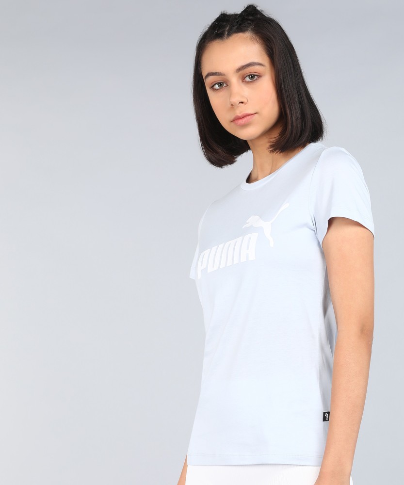 PUMA Printed Women Round Neck Blue T-Shirt - Buy PUMA Printed Women Round  Neck Blue T-Shirt Online at Best Prices in India