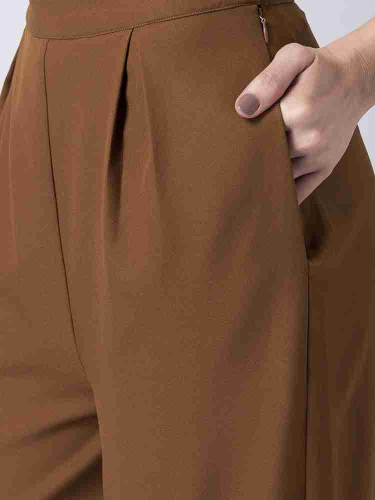 FABALLEY Regular Fit Women Brown Trousers - Buy FABALLEY Regular Fit Women  Brown Trousers Online at Best Prices in India